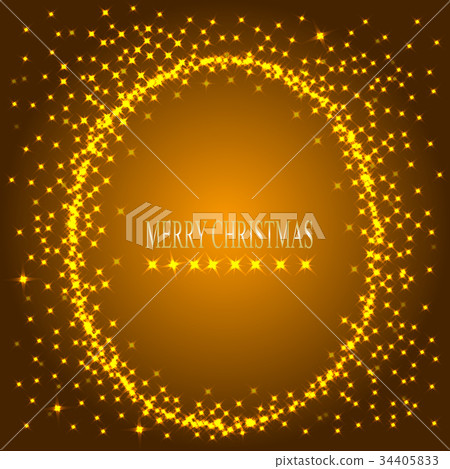 Gold background with round frame from stars Gold background with round frame from stars 34405833