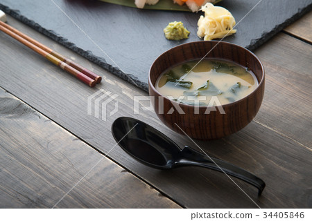 miso soup with sushi miso soup with sushi 34405846