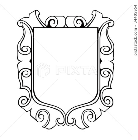 Shield emblem crest illustration 34405954