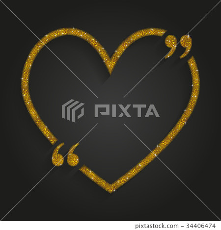 Gold Sequin Heart Quote. Love, Valentine Day. 34406474