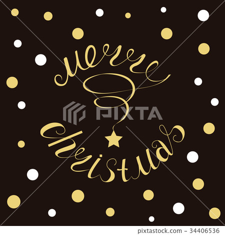 Merry Christmas gold glittering lettering design - Stock Illustration ...
