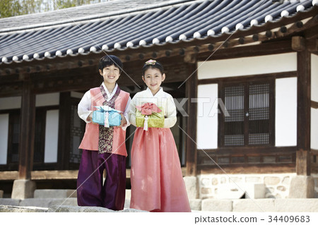 Children, hanbok 34409683