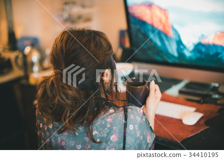 female, lady, woman 34410195