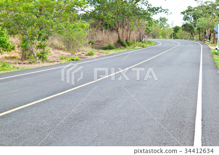 The Road in Countryside,North East of Thailand The Road in Countryside,North East of Thailand 34412634