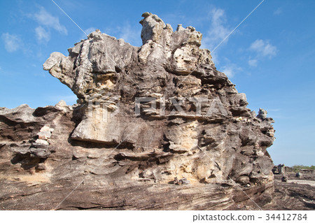 Pig stone and blue sky 34412784
