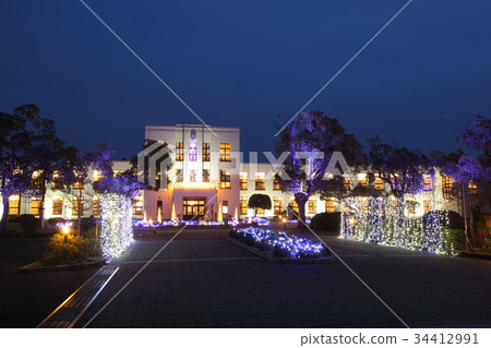 Illumination of Toyosato Elementary School old school building Illumination of Toyosato Elementary School old school building 34412991