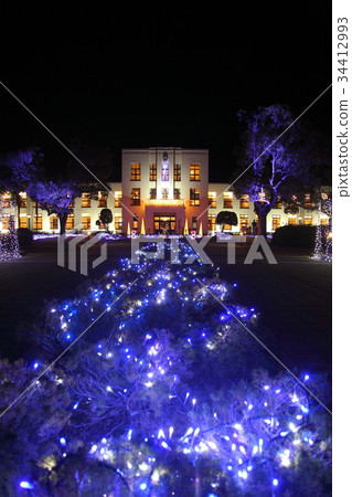 Illumination of Toyosato Elementary School old school building Illumination of Toyosato Elementary School old school building 34412993