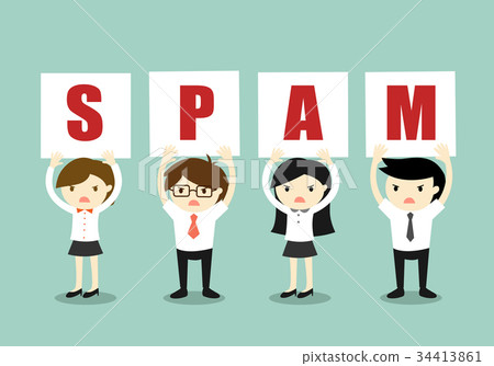 business people holding the letters 'SPAM'. 34413861