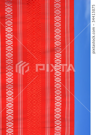 Japanese-style material, Kukkyuk Kinroku, Hakata obi, background blue sky 34413875