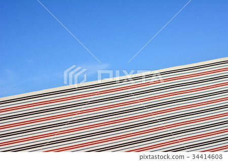 Japanese style material, a band of trendy stripes that shine in the blue sky 34414608