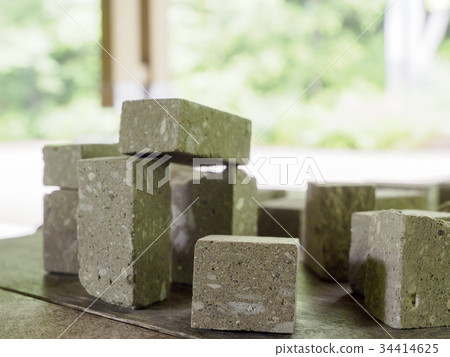 Stacked small soft stones 34414625