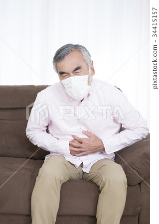 Unhealthy senior stomachache gastroenteritis food poisoning 34415157