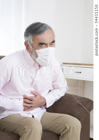 Unhealthy senior stomachache gastroenteritis food poisoning 34415158