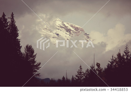 Fog in mountains Fog in mountains 34418853