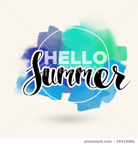 Hello Summer on color blob. Hello Summer on color blob. 34419066