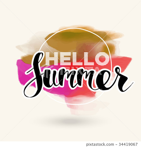 Hello Summer on color blob. 34419067