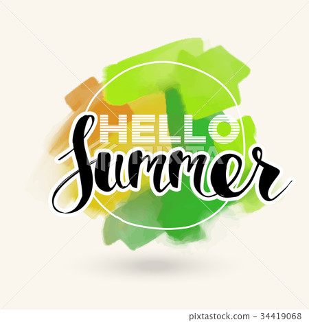 Hello Summer on color blob. Hello Summer on color blob. 34419068