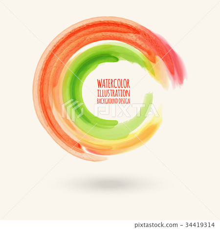 Watercolor circle texture. Watercolor circle texture. 34419314