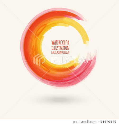 Watercolor circle texture. Watercolor circle texture. 34419315