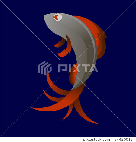 Stilized Sea Fish Icon 34420015