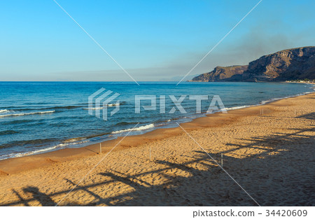Morning sandy sea beach 34420609