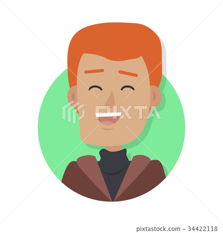Man Face Emotive Vector Icon in Flat Style   34422118