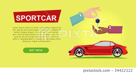 Buying Sportcar Online Car Sale Web Banner Stock Illustration