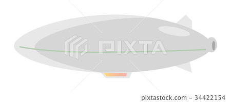 Airship Grey Balloon Aerostat Isolated on White 34422154