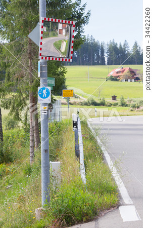 Mirror for seeing traffic around a corner 34422260