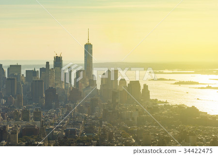 New York Skyline at sunset 34422475