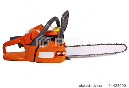 chain saw on a white background chain saw on a white background 34422690