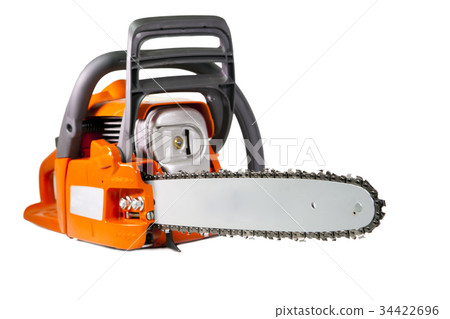chain saw on a white background chain saw on a white background 34422696