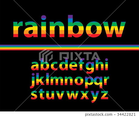 rainbow colored alphabet lowercase 34422821