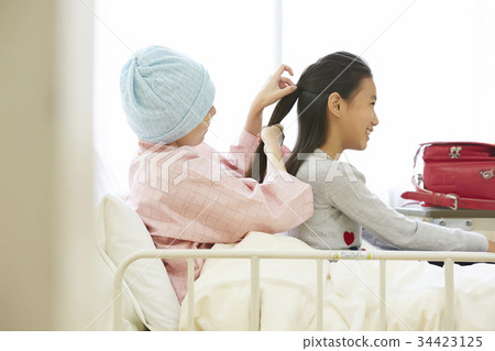 A girl who lives in a hospital room with a sick mother 34423125