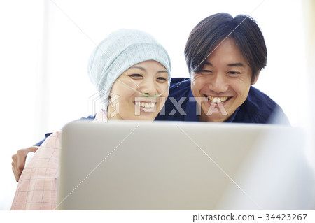 Husband supporting wife who fights illness Husband supporting wife who fights illness 34423267