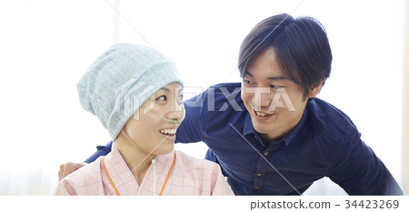 丈夫支持戰鬥疾病的妻子 丈夫支持戰鬥疾病的妻子 34423269
