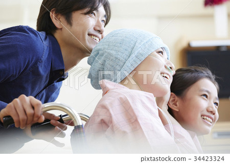 Family portrait supporting the fight against illness Family portrait supporting the fight against illness 34423324