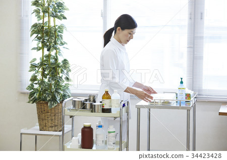 Nurse treatment medical scene Nurse treatment medical scene 34423428