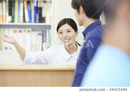 Hospital receptionist nurse medical office portrait 34423484