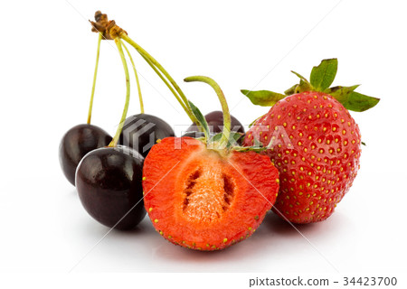 strawberry and cherry 34423700