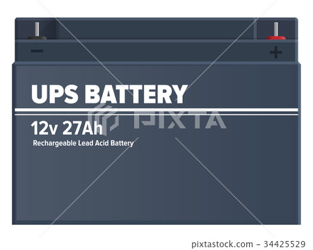 Ups Rechargeable Lead-Acid Battery Isolated Vector Ups Rechargeable Lead-Acid Battery Isolated Vector 34425529