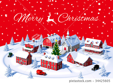 Christmas city red Merry Xmas 34425605