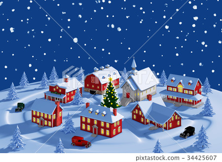 Christmas city night 34425607