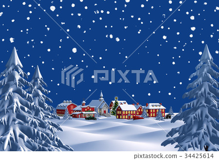 Christmas city telephoto night 34425614