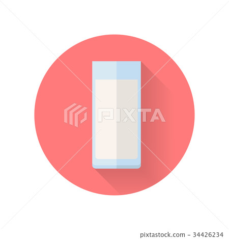 Glass of Milk Flat Design Vector Illustration Glass of Milk Flat Design Vector Illustration 34426234