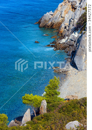 Summer sea coast (Halkidiki, Greece). 34427572