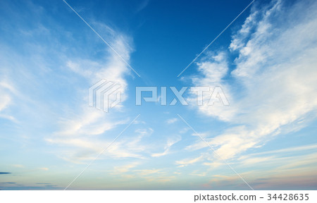 Clear blue sky and white clouds Clear blue sky and white clouds 34428635