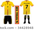 Set of soccer kit or football jersey t-shirt 34428948