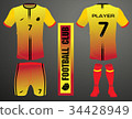 Set of soccer kit or football jersey t-shirt 34428949