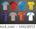 Set of soccer kit or football jersey t-shirt 34428955